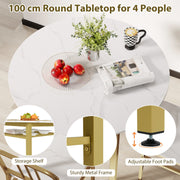 5 Pcs Dining Set Round Kitchen Table with 4 Matching Dining Chairs