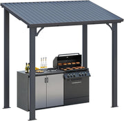 Aluminium Lean to Gazebo Outdoor Metal Harodtop Wall-Mounted Heavy Duty Pergolas