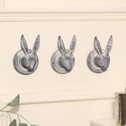 Set 3 rabbit hare head wall hooks coat bag storage kitchen bathroom hall storage