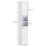 Bathroom Cabinet Cupboard Tall Free Standing Tallboy Storage Furniture 1700mm