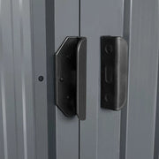 Dark Grey Galvanized Steel Outdoor Storage Shed with Multiple Doors