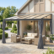 Outdoor Pergola Gazebo Party Tent Garden Sun Shelter 4 x 3m w/ Curtain