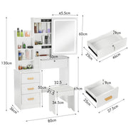 Dressing Table With Drawers Mirror Stool Set Makeup Desk Vanity Table Bedroom
