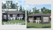 3 x 6m Heavy Duty Gazebo Marquee Party Tent with Storage Bag Grey