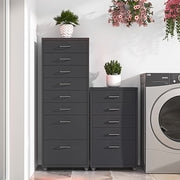 3-10 Drawer Metal Filing Cabinet Cupboard on Castors Cabinet Storage Home Office