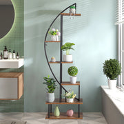 6 Tier Metal Plant Stand Heart-shape/Moon Rack Flower Pot Shelf Indoor Outdoor