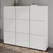 Shoe Storage Cabinet Wooden Shoe Rack Space-saving 3 Units 6 Tiers Many Colors
