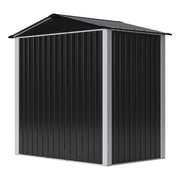 6X4FT Metal Garden Shed Apex Roof Outdoor Tool Storage House with Lockable Doors