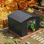 8 x 10 FT Garden Shed Storage Shed Waterproof with Slide Door and Vents, Grey