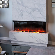 Electric Fireplace 3 Sided Panoramic Fire 70 inch Standing Insert LED Flames