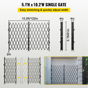 Uimoso Double Folding Security Gate Folding Door Gate 5' H x 10' W Scissor Gate