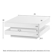 Led Coffee Table With 2 Drawer Storage, High Gloss Coffee Table For Living Room
