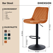 4PCS Swivel Bar Stools Velvet/Faux Suede Breakfast Adjustable Height Bar Chair