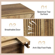 5-Tier Shoe Cabinet with Doors, Modern Wooden Shoe Rack Organizer for Entryway