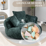 Bean Bag Chair !SALE! Oversized Memory Foam Lounge Sofa High Back Green