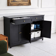 Modern Sideboard Buffet Cabinet with Storage Cabinets 4 Doors 2 Drawers Black