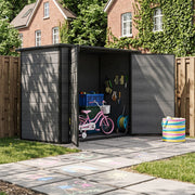 Wood Effect Plastic Garden Storage Shed Outdoor Storage House Tool Sheds 7 x 4FT