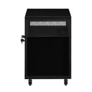Black Office Filing Cabinet Mobile Printer Stand File Storage Drawer Wheels