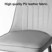 Set of 2 Dining Chairs PU Leather Padded Seat Metal Legs Home Kitchen Office