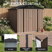 6ft x 8ft Garden Shed Metal Tool Sheds Outdoor Storage House Tools Box with Base