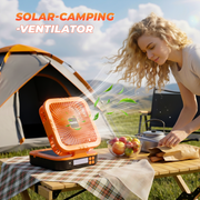 Kehot Camping Fan 90° Oscillating Foldable Solar USB-C LED Light Power Bank
