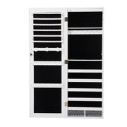 2-IN-1 Jewelry Cabinet Wall & Door Mounted Jewelry Armoire Full-Length Mirror UK