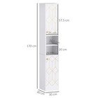 Bathroom Cabinet Cupboard Tall Free Standing Tallboy Storage Furniture 1700mm