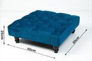 Large Square Footstool Coffee Table Upholstery Fabric Footstools Matching Button