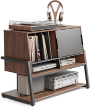 FITUEYES Record Player Stand !SALE! Vinyl Storage Cabinet 120 Records Walnut