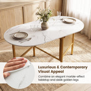 150 CM Modern Folding Writing Dining Table for 6-8 People - White