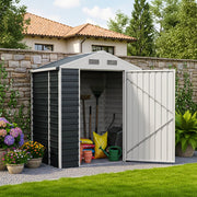 Garden Metal Shed Storage Tools Shed 6x4.2/8.2/10ft Waterproof with Door & Vents