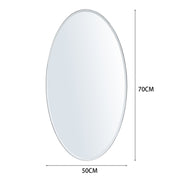 50x70cm Self Adhesive Wall Mounted Bathroom Mirror Plain Frameless Oval Mirrors