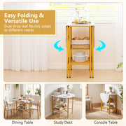 110 x 70 x 76 cm Folding Dining Table with 2 Side Panels