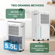 Philodeco 20L/Day Dehumidifier 5.5L Tank Timer Display Hose Laundry Condensation