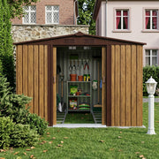10X8FT Metal Garden Storage Shed Waterproof Shed w/ Sliding Door Free Foundation