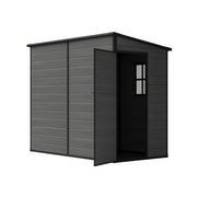 Plastic Garden Shed 8x4 Outdoor Storage Sheds Tool House w/ Floor, Lockable Door