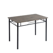 Dining Table and Chairs Set Metal Wood Effect Table Dining Set 4 Chairs Silvia