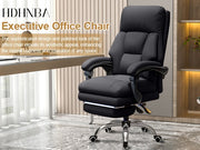 Executive Office Chair High Back Ergonomic Recliner PU Leather With Foot Rest
