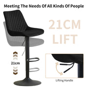 4PCS Swivel Bar Stools Velvet/Faux Suede Breakfast Adjustable Height Bar Chair