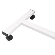 Adjustable Overbed Table Over Hospital Bed Tray with Wheels for Home Use White