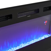 70inch Black TV Stand Cabinet Electric Fireplace Unit 12 LED Colour Fire Flame