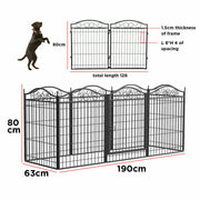 Strong Pet Dog Playpen Garden Enclosure 8 Panel Cat Cage Metal Fence With latch