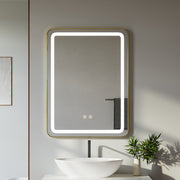 60x80cm Wall Bathroom Mirror with Illuminated LED Lights Touch Contorl Demister