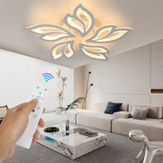 Modern Chandelier LED Lamp White Frame Ceiling Light With RGB Backlight Rahlszqb