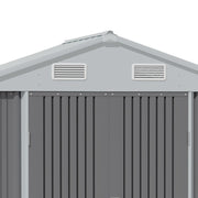 8 x 6ft Metal Garden Shed Waterproof Outdoor Bike Storage for Tool Organization
