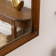 This Dark Wood Framed Arched Wall & Mantle Mirror is a rustic, natural, wall mou