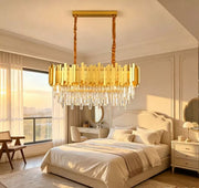High-end Crystal Chandelier with Adjustable Height for Indoor Lighting 80cm
