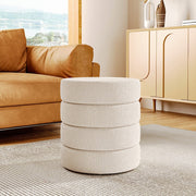 Round Footstool Teddy Dressing Table Stool Vanity Chair for Bedroom Living Room