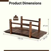 4 FT/125cm Wooden Arch Footbridge Garden Decoration 500 KG Weight Capacity