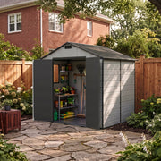 Plastic Garden Shed 8x4FT 8x6FT 8x8FT Apex Roof Outdoor Storage Sheds Tool Box